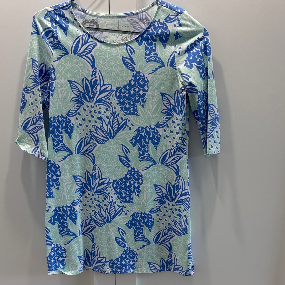 Floral Blue and Green Women's Dress
